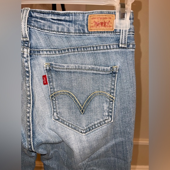 Levi’s Too Superlow 524 Distressed Denim Blue Jeans Bootcut Stretch Size 5 M - Picture 3 of 10